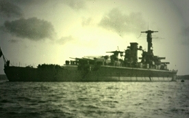 1934 - Kriegsschiff vor Wiek auf Rgen