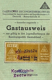 Gastausweis DJH 1957